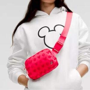 Lululemon Athletica Red Quilted Bag with Adjustable Strap